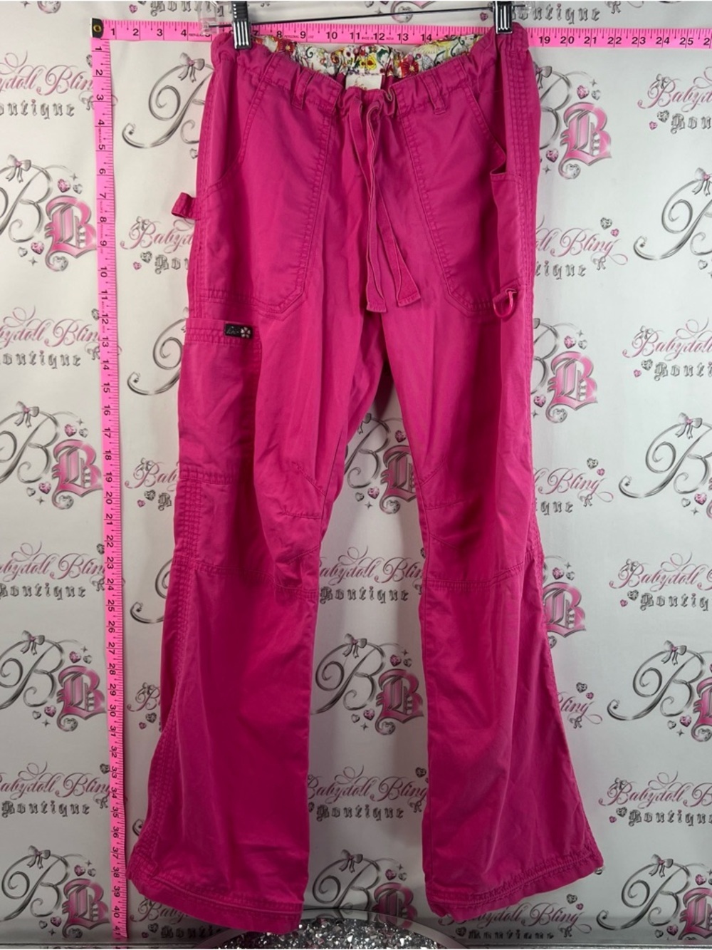 koi Kathy Peterson scrub pants cargo pockets rare Bright Pink Cargo Scrub Pants
